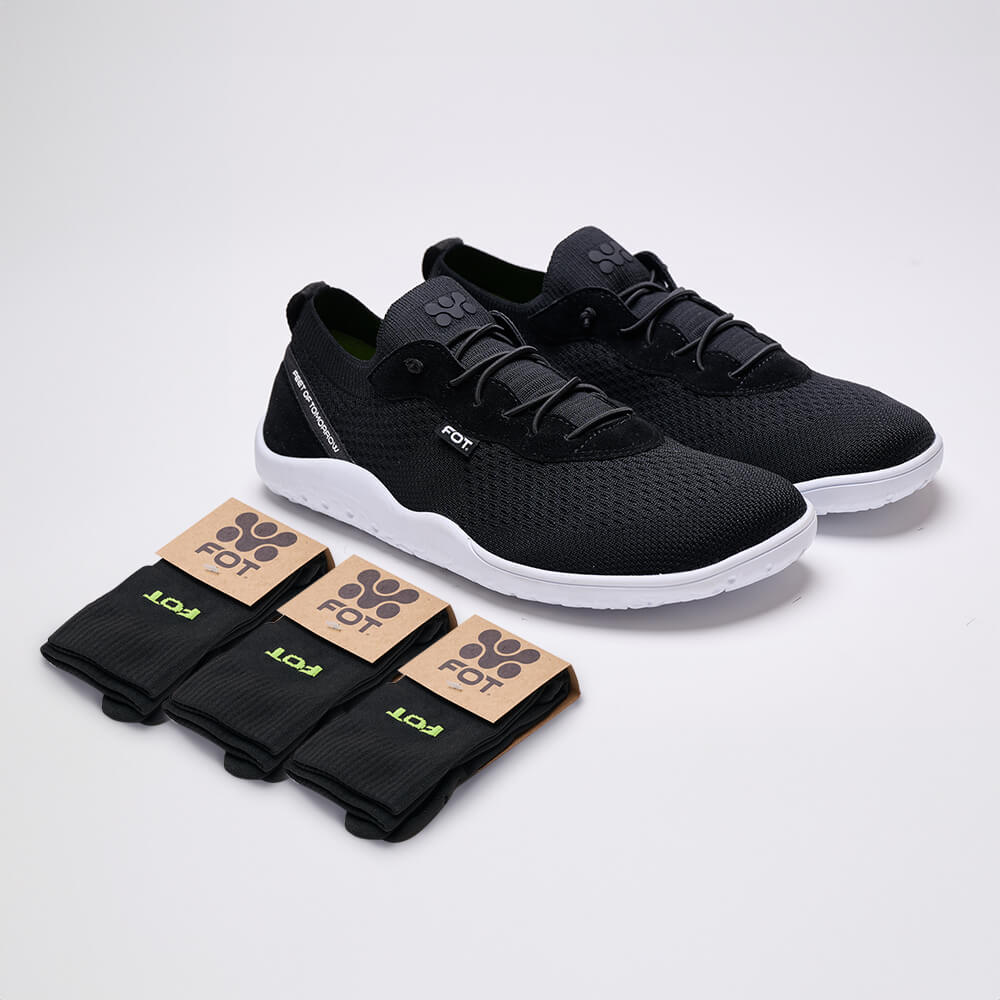 Kit Lito black white + Pack 3 meia FOT cano media preta