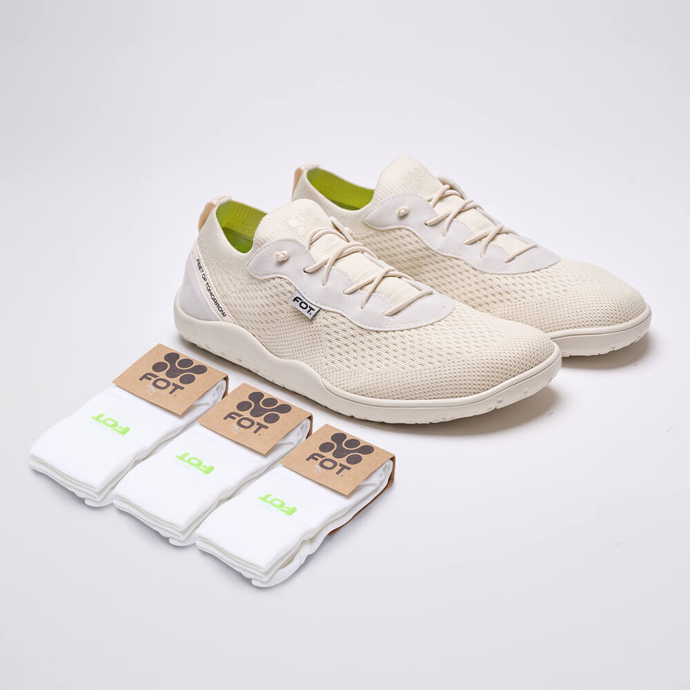 Kit Lito full off white + Pack 3 meia FOT cano media branca